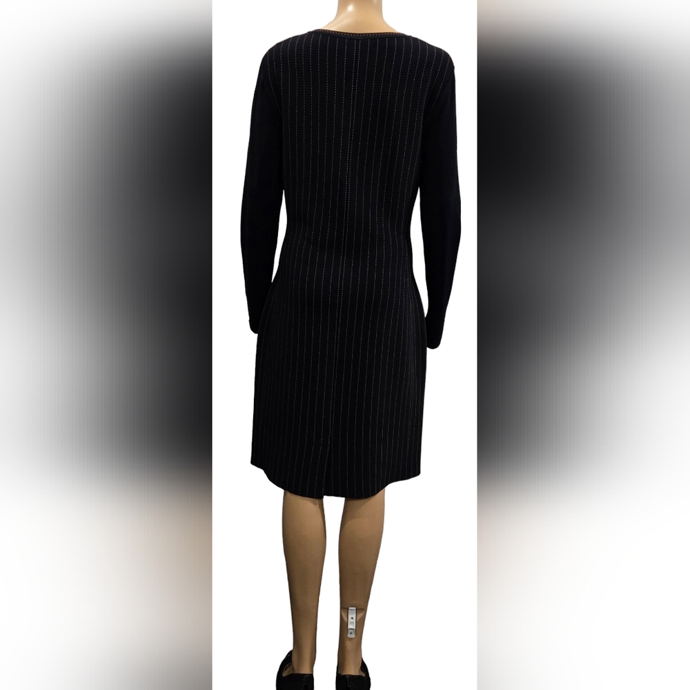Marc Cain Black and White Striped Midi Dress - Picture 6 of 12